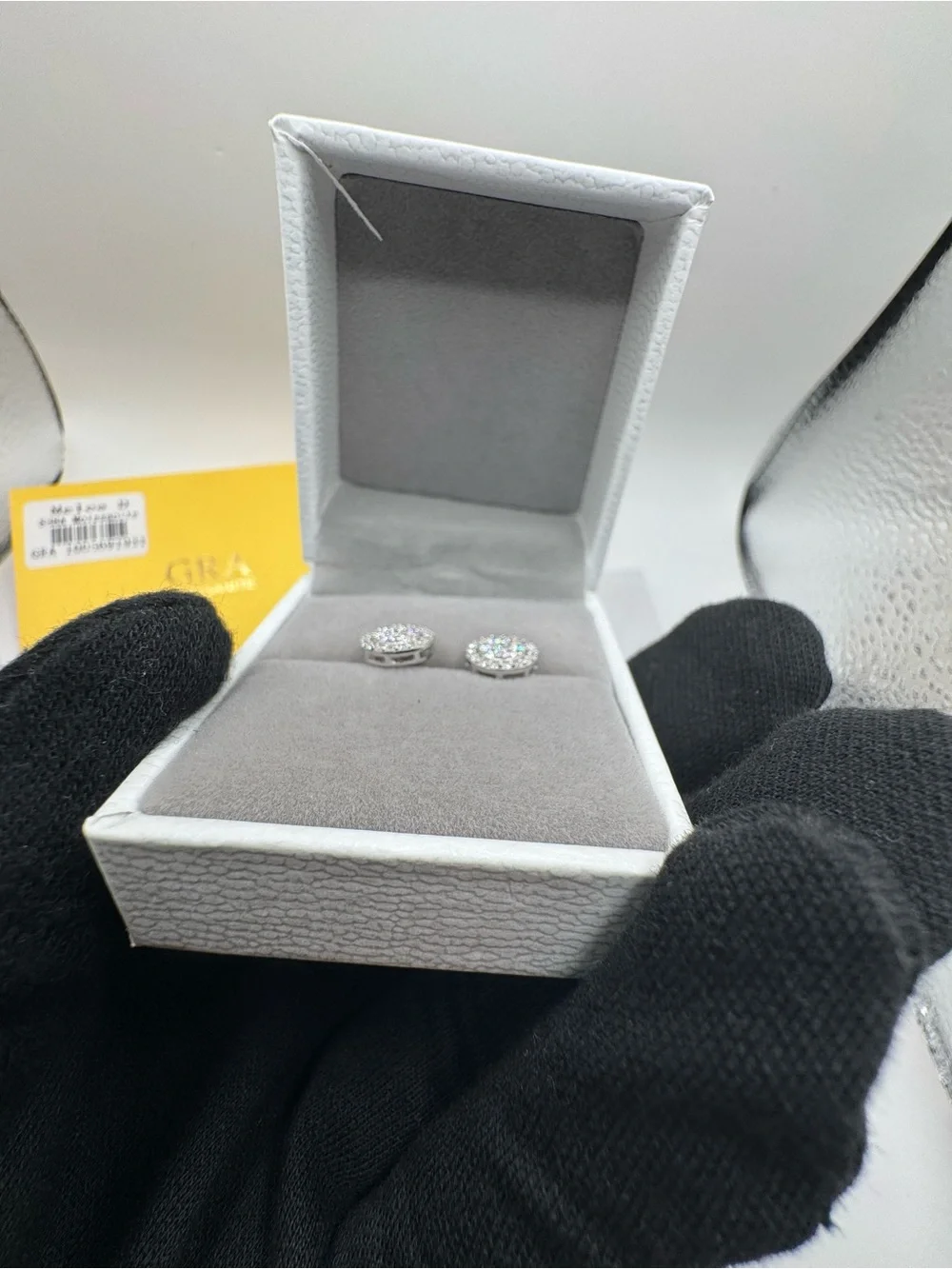 S925 silver moissanite earrings VVS1 GRA certified